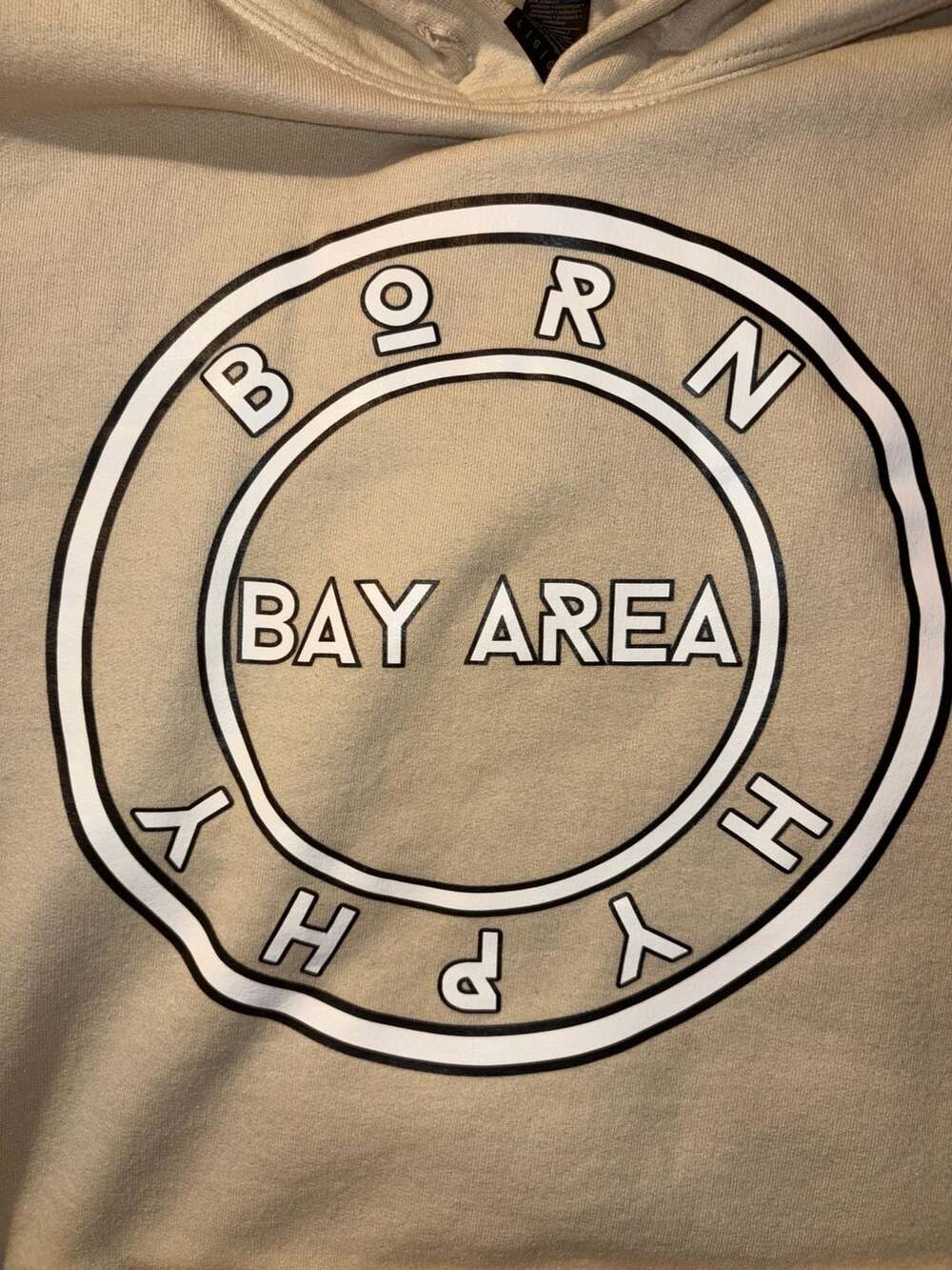 Born Bay Area Hyphy Hoodie Sand Beige Large